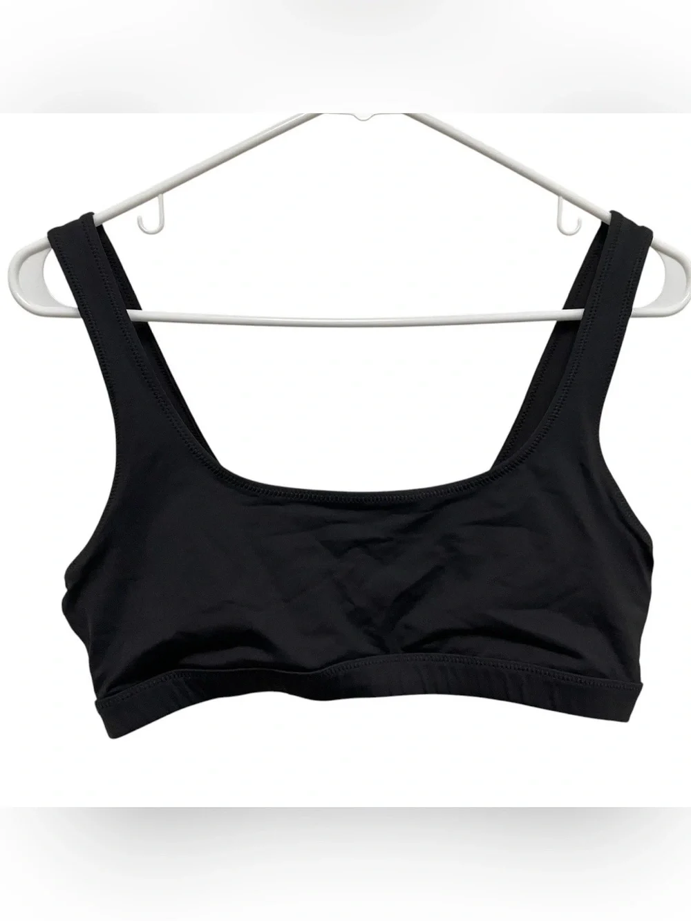 Skims signature swim tank bikini top scoop neck onyx